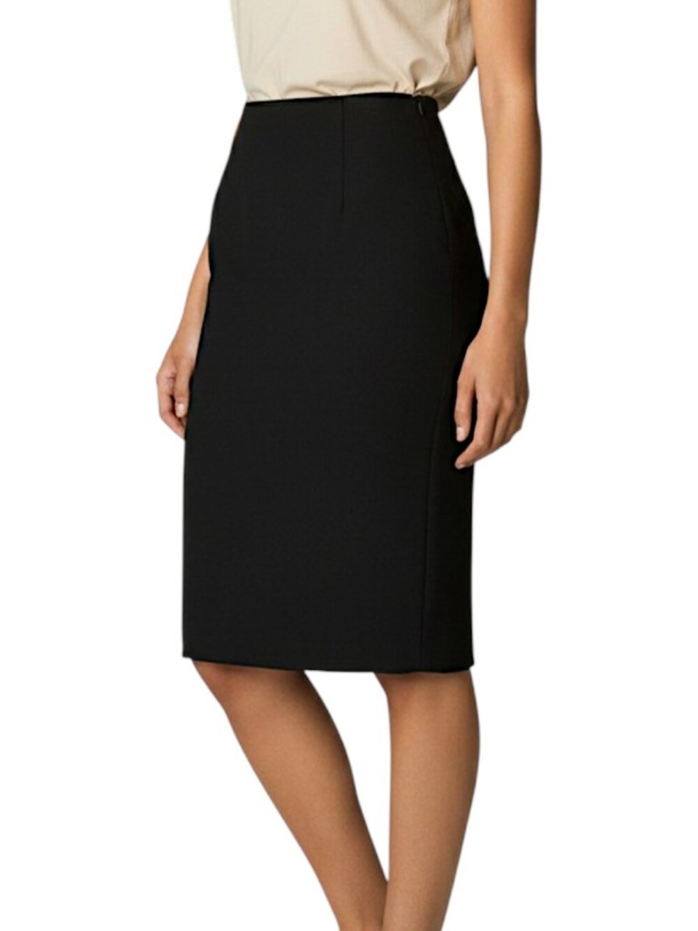 Tahari Black Long Textured Pencil Skirt Women's Size 6 Petite